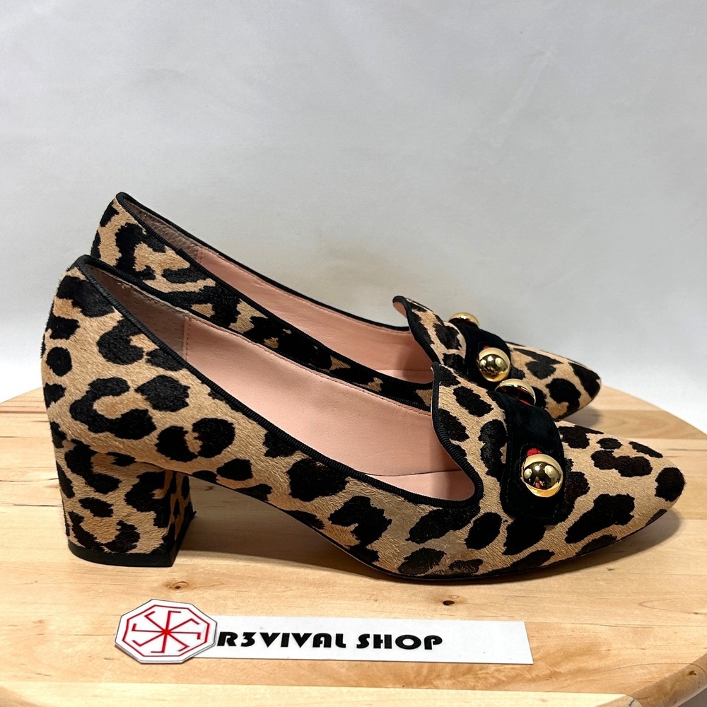 Kate Spade New York Women's Margery Leopard Calf Hair Block Heel Pump - Sz 7.5M